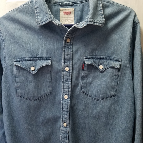 Levi's Other - Levis blue Denim western button up shirt small